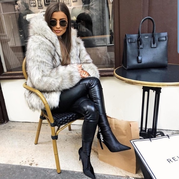 Peace And Love Faux Fur Hooded Coat 
